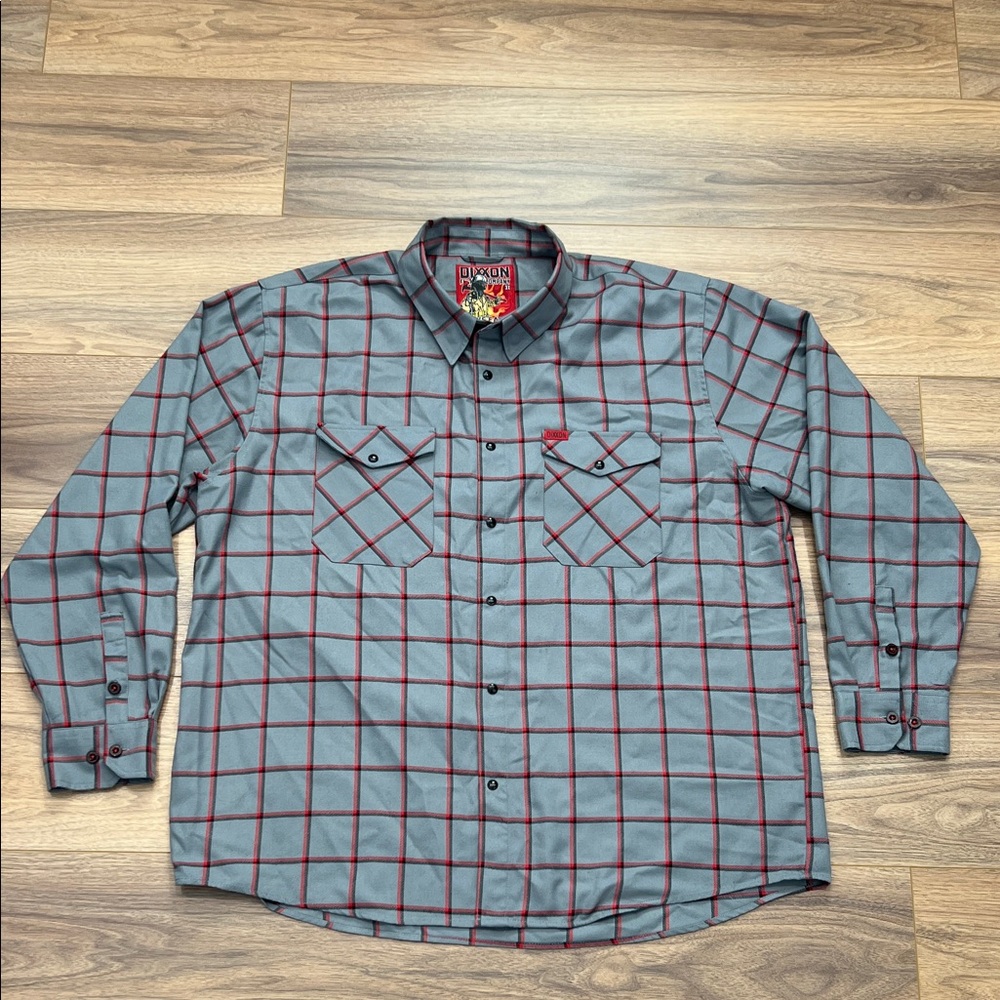 Dixxon Smoke Eater Flannel in Gray/Red Plaid Size 3X
